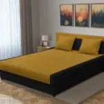 Szandra franciaágy fekete és őszarany szövet