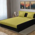 Szandra franciaágy fekete és őszi levélzöld szövet