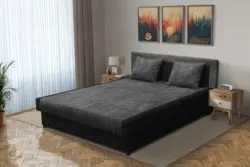 Szandra franciaágy fekete és sötét szürke zsákszövet