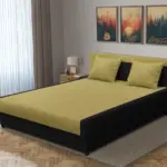 Szandra franciaágy fekete és száraz olíva szövet