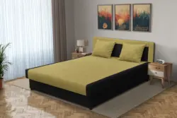 Szandra franciaágy fekete és száraz olíva szövet