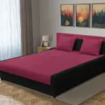 Szandra franciaágy fekete és szeder szövet