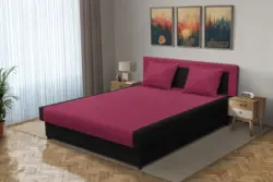 Szandra franciaágy fekete és szeder szövet