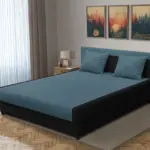 Szandra franciaágy fekete és szürkés kadét szövet