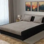 Szandra franciaágy fekete és világos barna zsákszövet