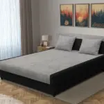 Szandra franciaágy fekete és világos szürke zsákszövet