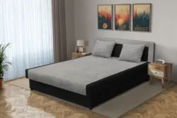 Szandra franciaágy fekete és világos szürke zsákszövet