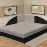 Szandra saroktámlás franciaágy fekete és ezüst serlegszürke szövet