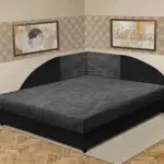 Szandra saroktámlás franciaágy fekete és sötét szürke zsákszövet