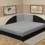 Szandra saroktámlás franciaágy fekete és világosszürke zsákszövet