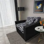 Tosca ágyneműtartós fotelágy fekete szövet tosca minta fantasztikus 80x190cm-es fekvőfelülettel