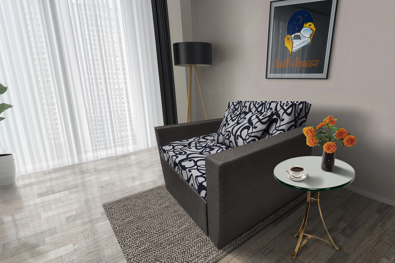 Tosca ágyneműtartós fotelágy kvarcszürke szövet