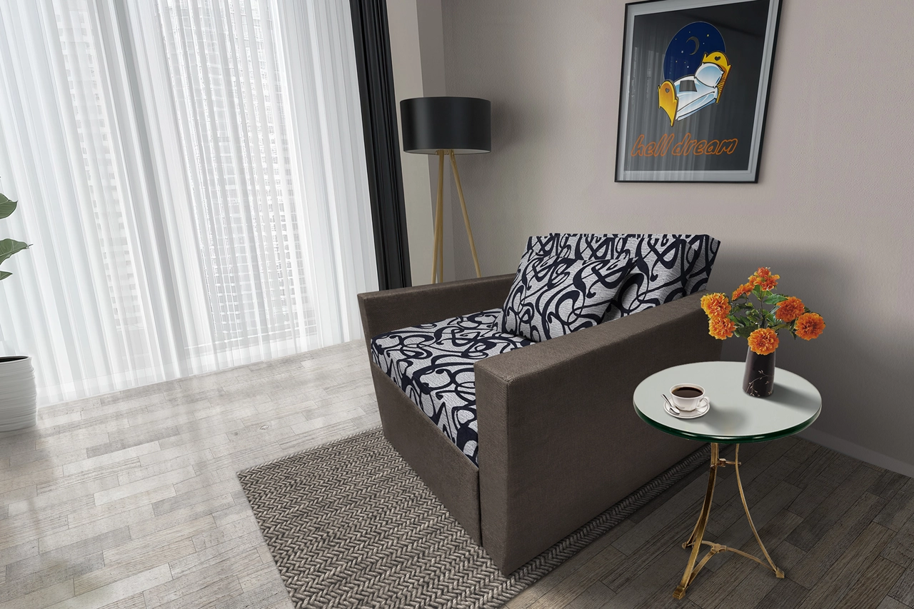 Tosca ágyneműtartós fotelágy mély földszürke szövet