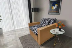 Tosca ágyneműtartós fotelágy okker szövet