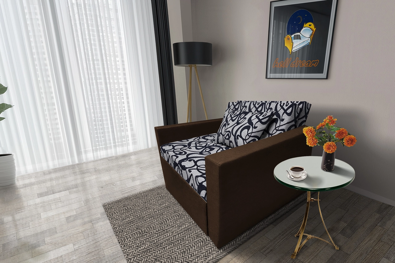 Tosca ágyneműtartós fotelágy sötét mahagóni szövet