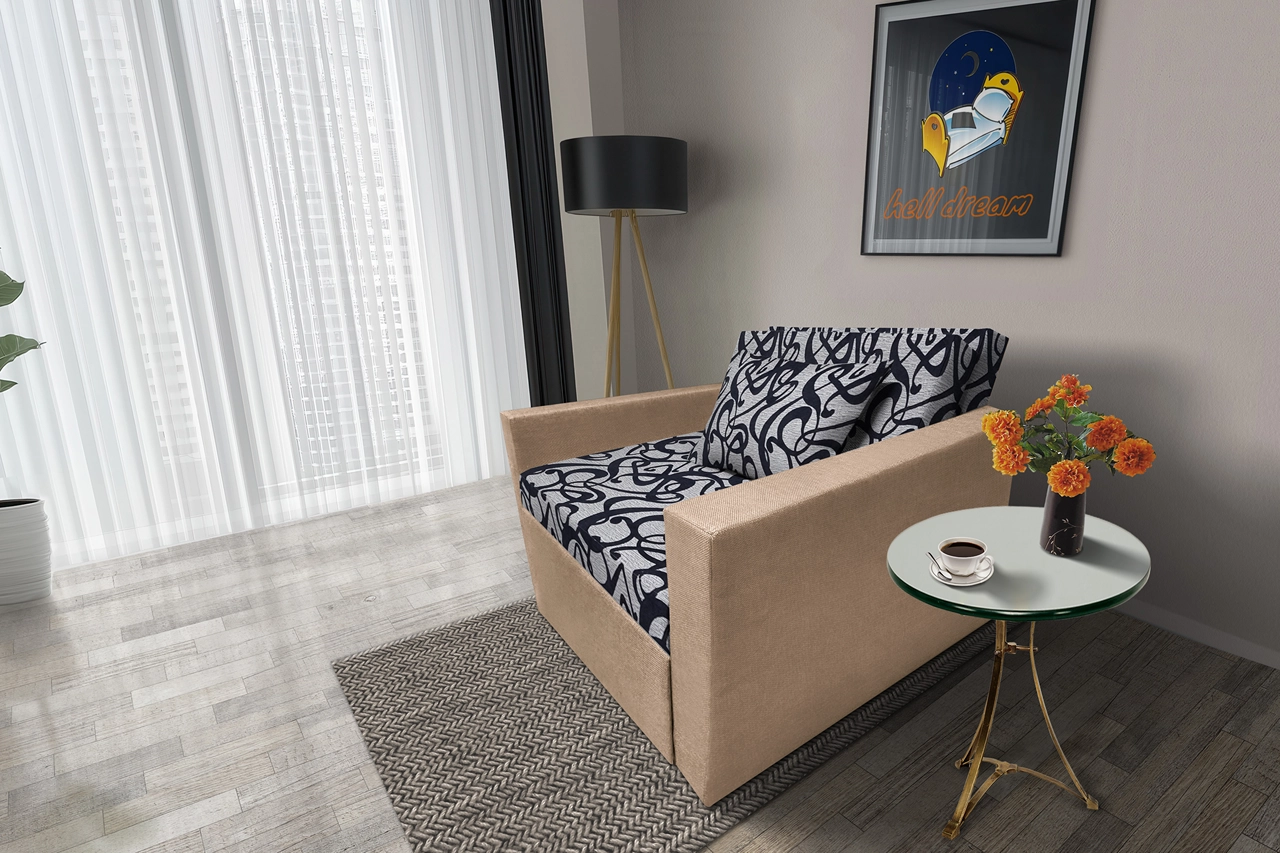 Tosca ágyneműtartós fotelágy világos fahéj szövet