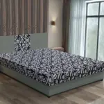 Tosca franciaágy óezüst és tosca mintás szövet