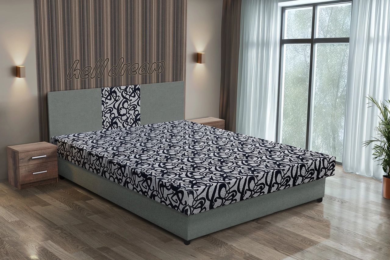 Tosca franciaágy óezüst és tosca mintás szövet