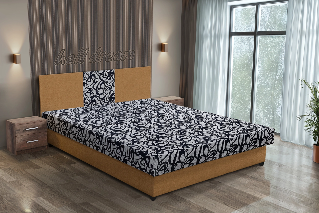 Tosca franciaágy okker és tosca mintás szövet