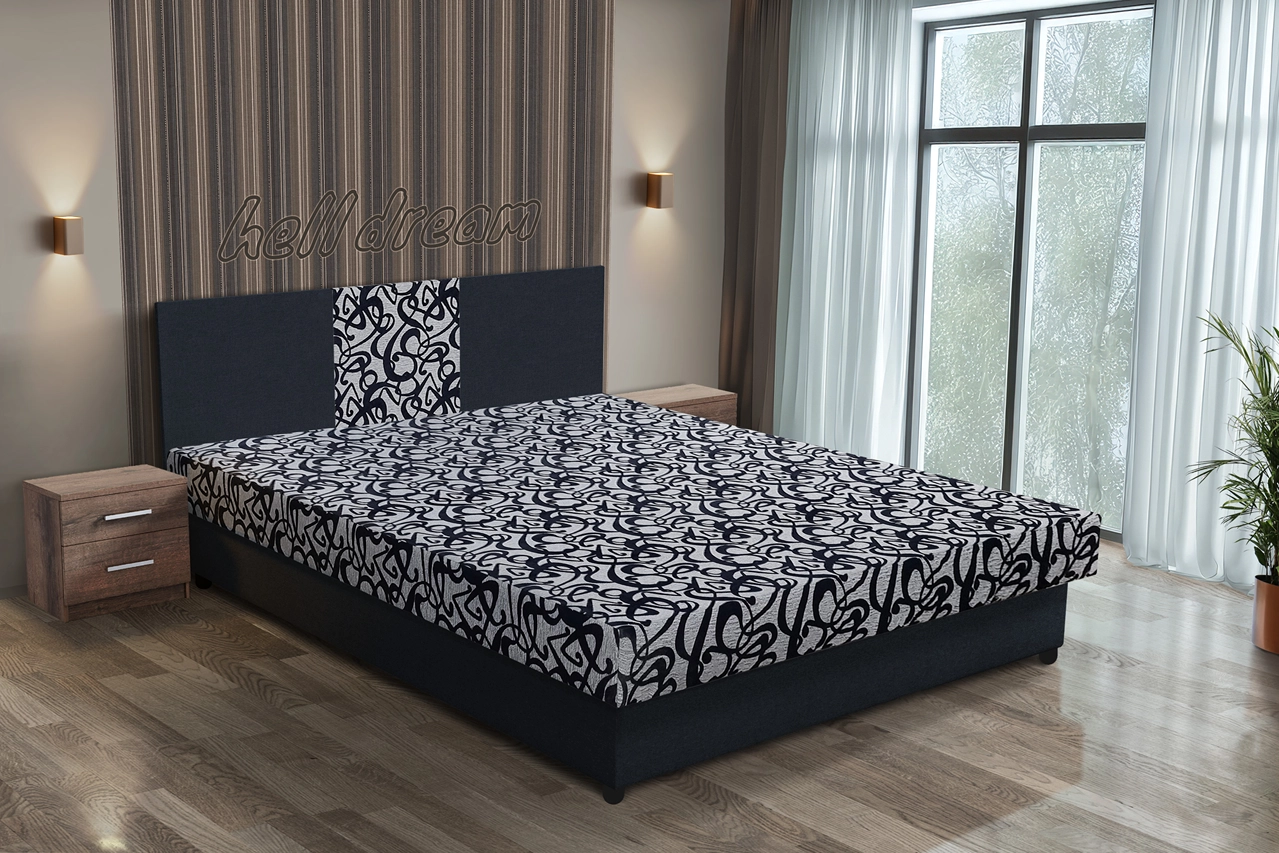 Tosca franciaágy ónix és tosca mintás szövet