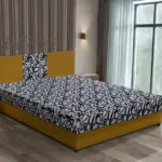 Tosca franciaágy őszarany és mintás szövettel