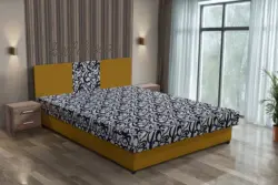 Tosca franciaágy őszarany és mintás szövettel