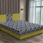 Tosca franciaágy őszi levélzöld és tosca mintás szövet