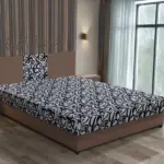 Tosca franciaágy pasztell taupe és tosca mintás szövet