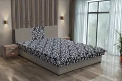 Tosca franciaágy szamárszürke és tosca mintás szövet