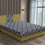 Tosca franciaágy száraz olíva és tosca mintás szövet