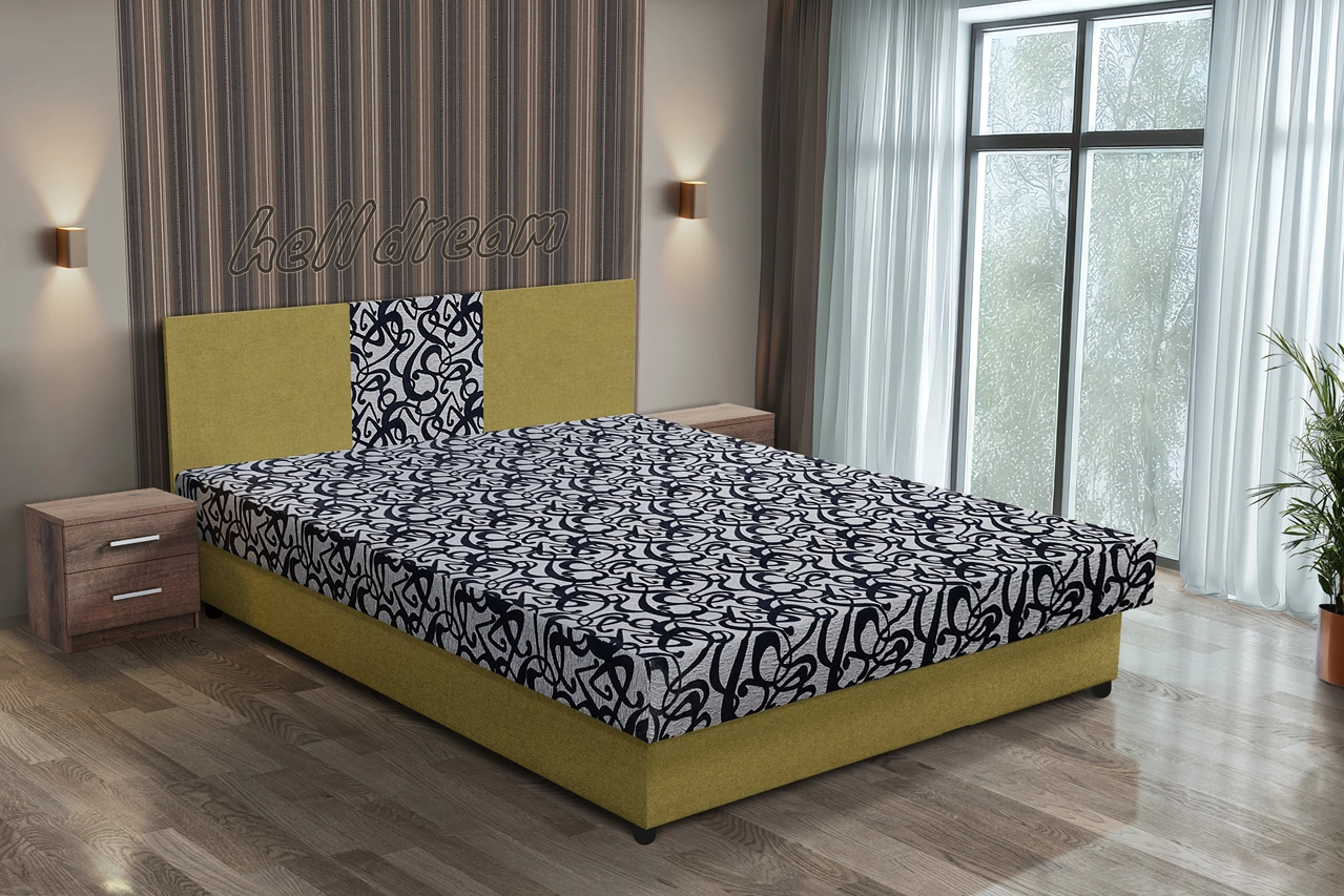 Tosca franciaágy száraz olíva és tosca mintás szövet