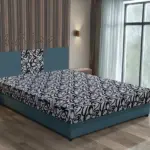 Tosca franciaágy szürkés kadét és tosca mintás szövet