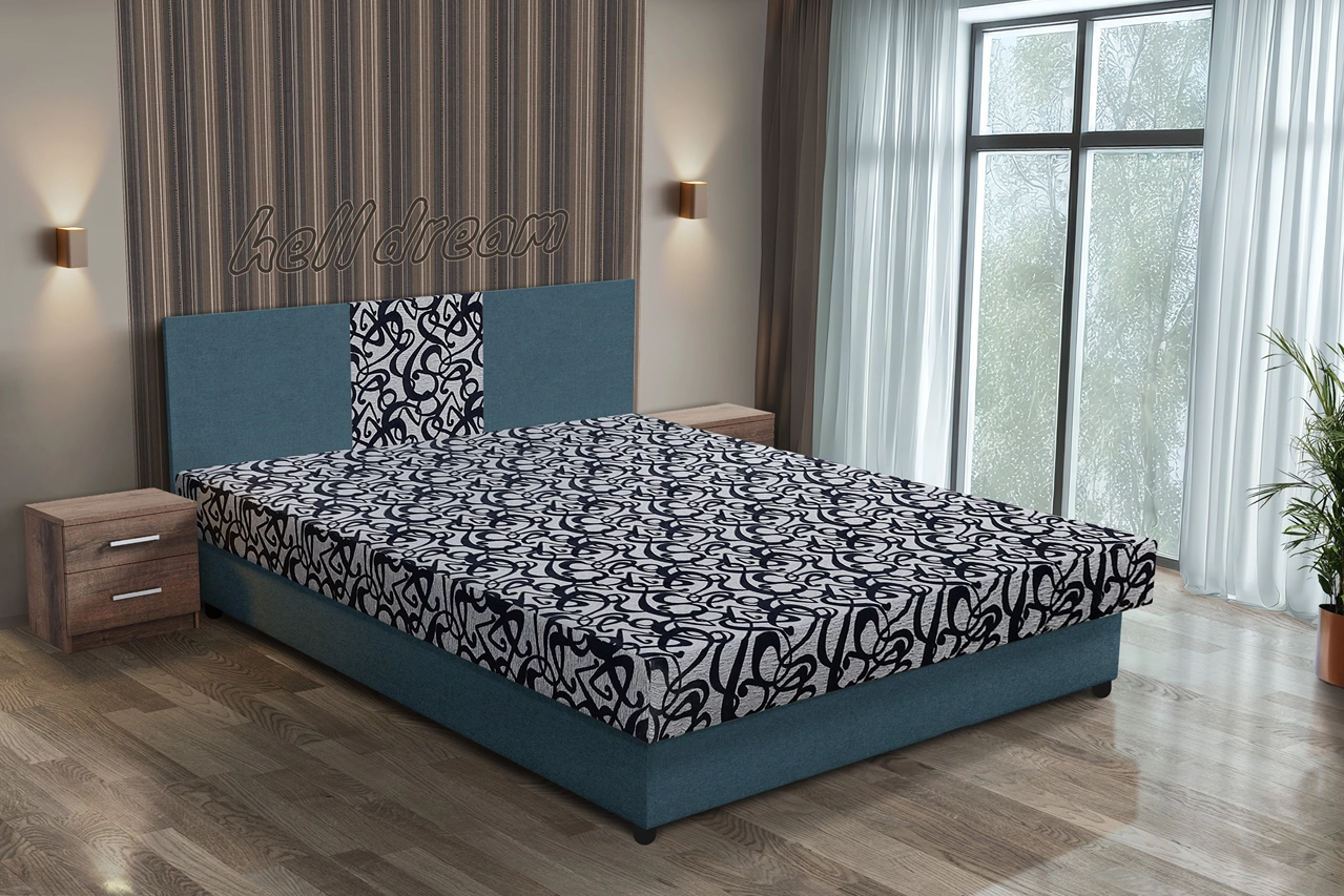 Tosca franciaágy szürkés kadét és tosca mintás szövet