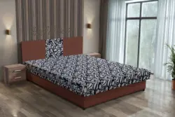 Tosca franciaágy toszkán vörös és tosca mintás szövet