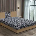 Tosca franciaágy világos fahéj és tosca mintás szövet