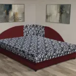 Tosca saroktámlás franciaágy ódon borvörös és tosca mintás szövet