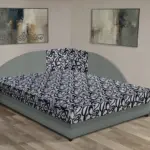 Tosca saroktámlás franciaágy óezüst és tosca mintás szövet