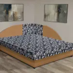 Tosca saroktámlás franciaágy okker és tosca mintás szövet