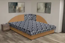 Tosca saroktámlás franciaágy okker és tosca mintás szövet