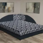 Tosca saroktámlás franciaágy ónix és tosca mintás szövet