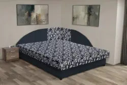 Tosca saroktámlás franciaágy ónix és tosca mintás szövet