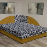 Tosca saroktámlás franciaágy őszarany és tosca mintás szövet