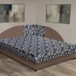 Tosca saroktámlás franciaágy pasztell taupe és tosca mintás szövet