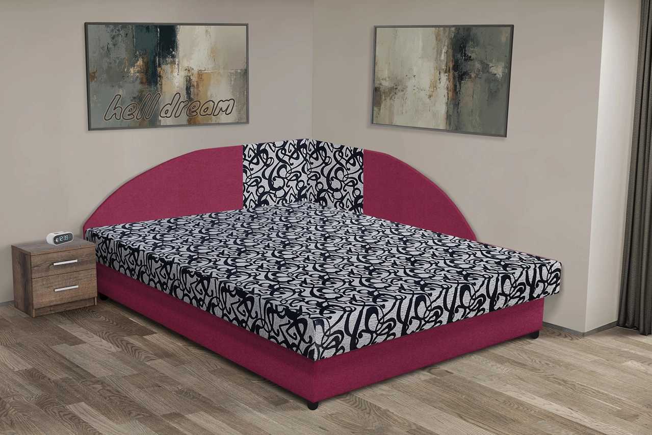 Tosca saroktámlás franciaágy szeder és tosca mintás szövet