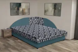 Tosca saroktámlás franciaágy szürkés kadét és tosca mintás szövet