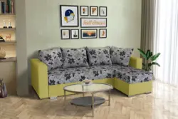 Virág ágyazható sarokülő őszi levélzöld és Aroba virágos szövet