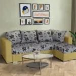 Virág ágyazható sarokülő száraz olíva és Aroba virágos szövet