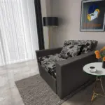 Virág ágyneműtartós fotelágy kvarcszürke szövet