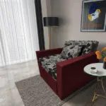 Virág ágyneműtartós fotelágy ódon borvörös szövet