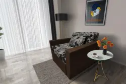 Virág ágyneműtartós fotelágy sötét mahagóni szövet